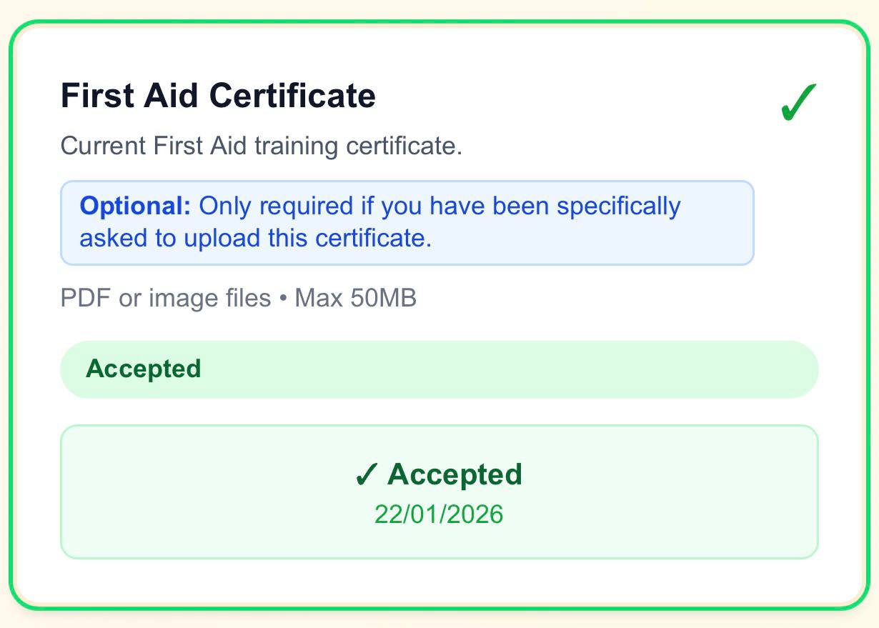 Document upload with approval
